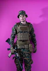 modern warfare soldier pink backgorund