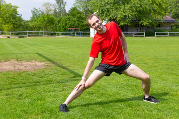 Obraz premium Stretching before workout