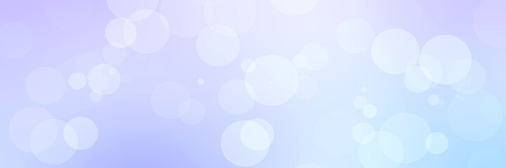 Blue panoramic abstract bokeh lights background