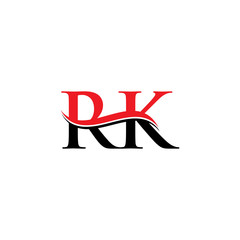 Initial Red And Black letter RK Logo Design Vector Template. RK Letter Logo Design