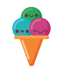 kawaii ice cream cartoon vector design