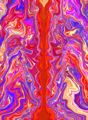 Artistic Abstract Symmetry - Ornamental Marbled Paper Background