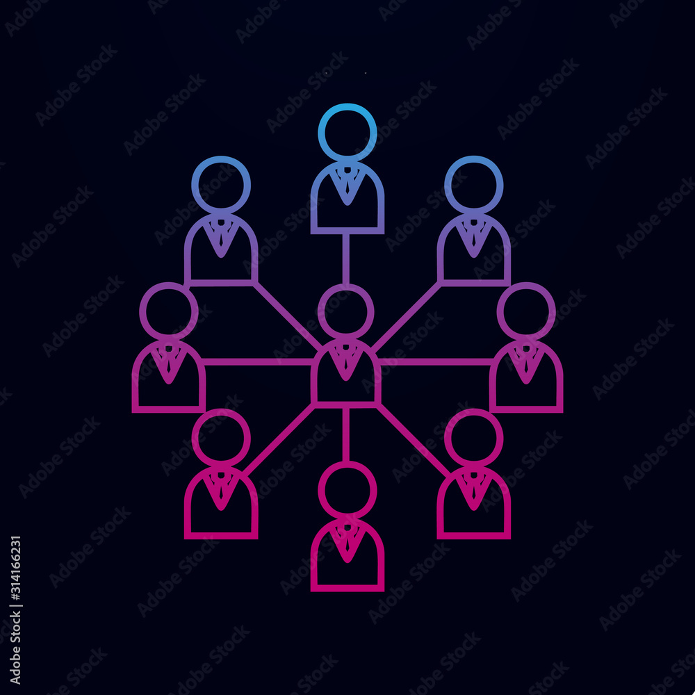 Poster social network line nolan icon. simple thin line, outline vector of team work icons for ui and ux, w