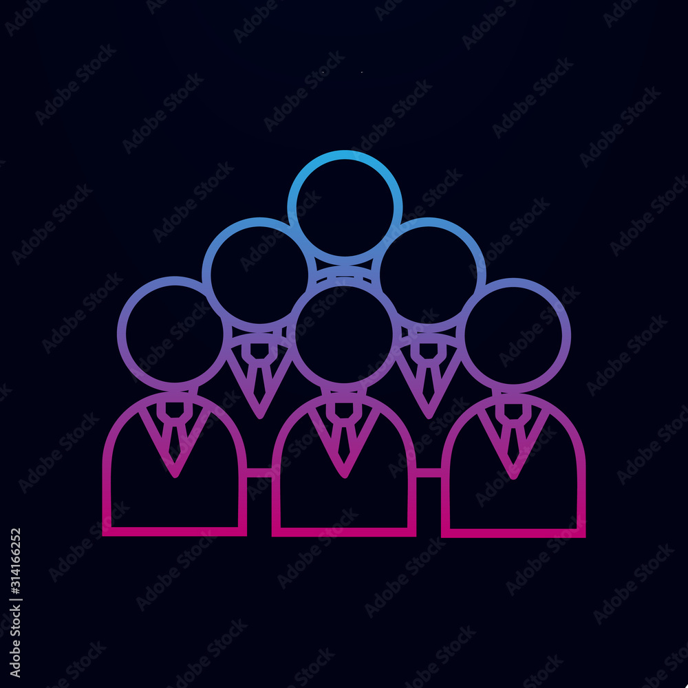 Poster business people line nolan icon. simple thin line, outline vector of team work icons for ui and ux, 