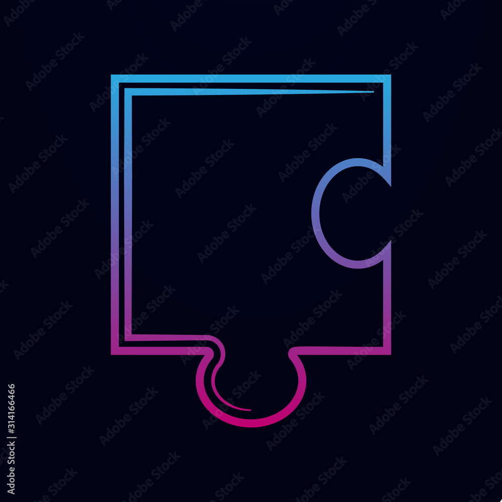 Poster puzzle line nolan icon. simple thin line, outline vector of team work icons for ui and ux, website o