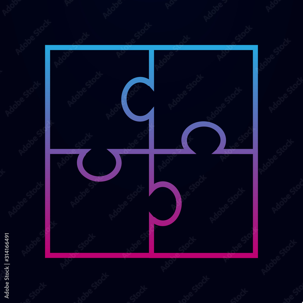 Poster puzzle nolan icon. simple thin line, outline vector of team work icons for ui and ux, website or mob