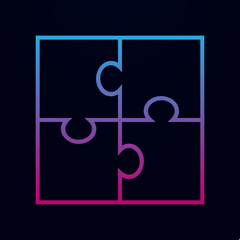 Puzzle nolan icon. Simple thin line, outline vector of team work icons for ui and ux, website or mobile application