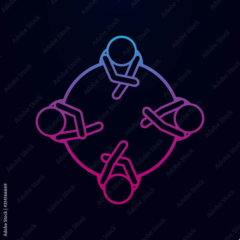 Poster team communication nolan icon. simple thin line, outline vector of team work icons for ui and ux, we