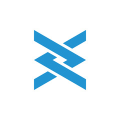 linked arrow simple geometric logo vector