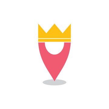 king crown location symbol logo vector