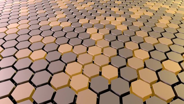 六角タイルをベースとした背景イメージ　黄橙