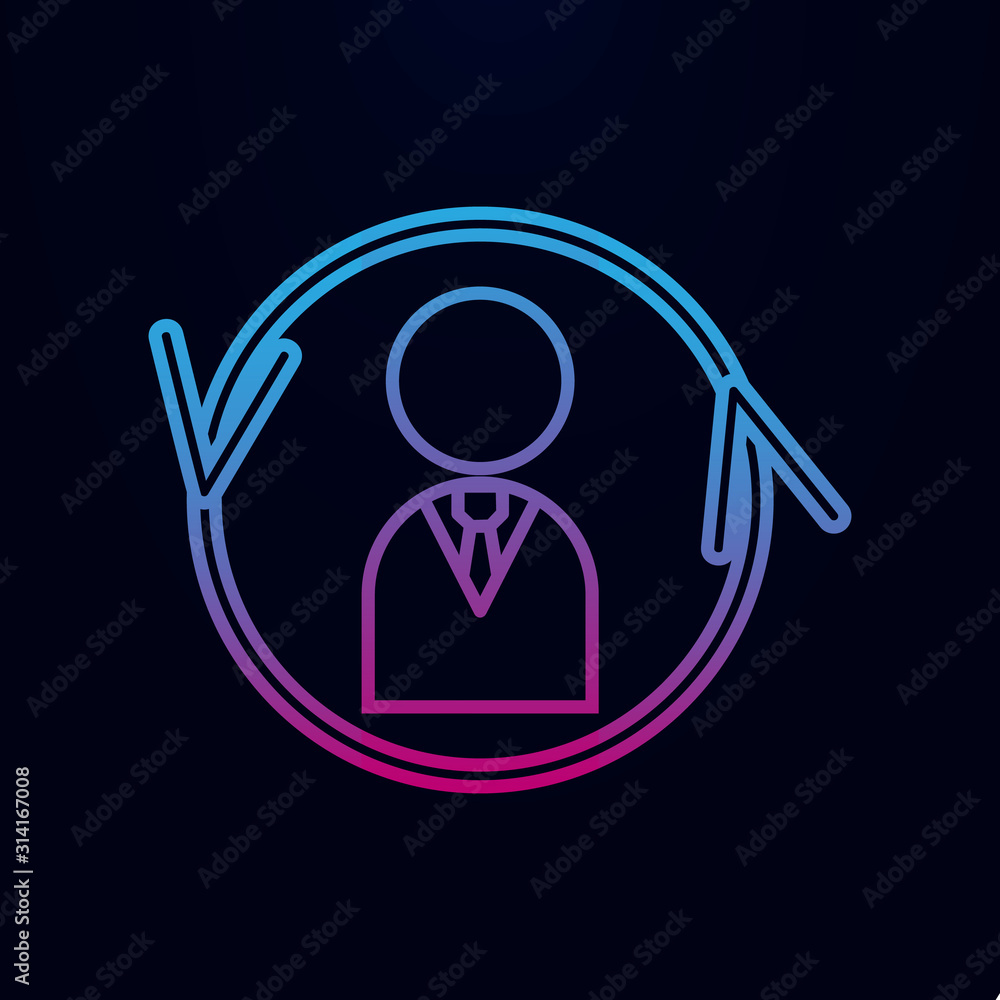 Poster employee round arrows line nolan icon. simple thin line, outline vector of team work icons for ui an