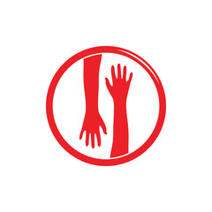 Fototapeta premium hand care silhouette drawn symbol vector