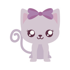 kawaii female cat cartoon vector design