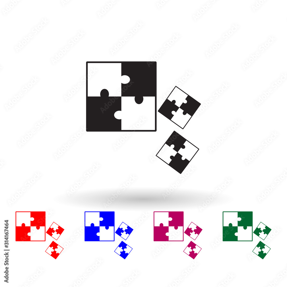 Poster puzzle multi color icon. simple glyph, flat vector of toys icons for ui and ux, website or mobile ap