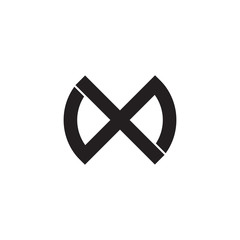 letter x circle line simple geometric logo vector