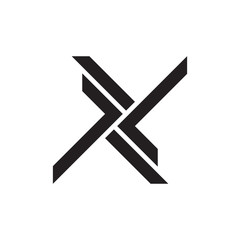 letter xl simple geometric logo vector
