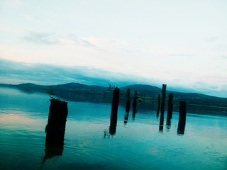 sunset on the lake