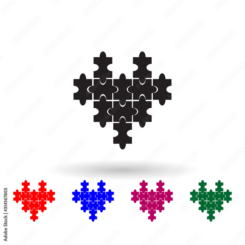 Poster puzzle multi color icon. simple glyph, flat vector of toys icons for ui and ux, website or mobile ap