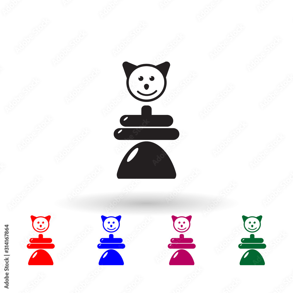 Poster whirligig toy multi color icon. simple glyph, flat vector of toys icons for ui and ux, website or mo