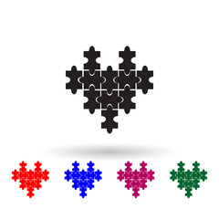 Puzzle multi color icon. Simple glyph, flat vector of toys icons for ui and ux, website or mobile application