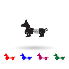 Dog toy multi color icon. Simple glyph, flat vector of toys icons for ui and ux, website or mobile application