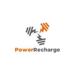 symbol logo vector of triangle dumbbell training simple design