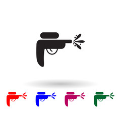 Water gun toy multi color icon. Simple glyph, flat vector of toys icons for ui and ux, website or mobile application