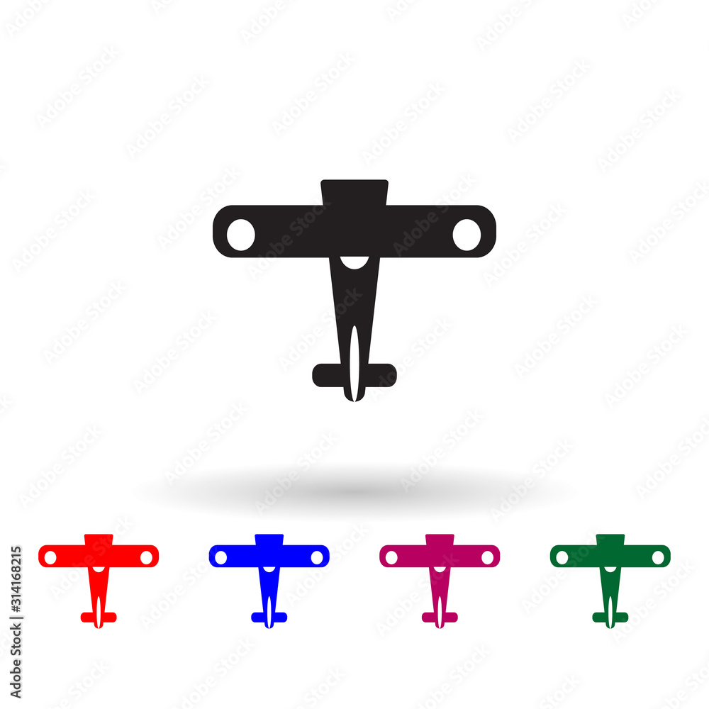 Poster toy plane multi color icon. simple glyph, flat vector of toys icons for ui and ux, website or mobile