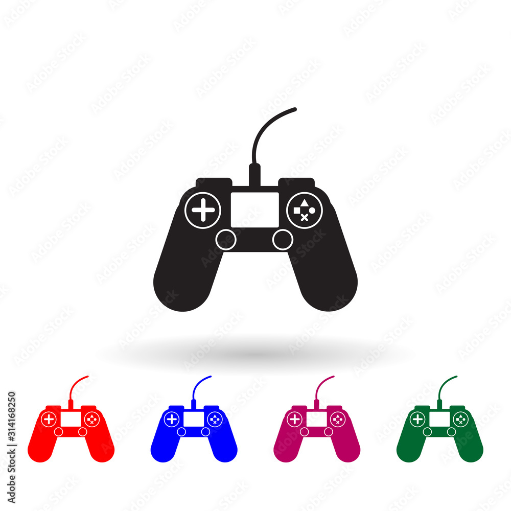 Aufkleber game pad multi color icon. simple glyph, flat vector of toys icons for ui and ux, website or mobile 