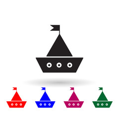 Toy sailing ship multi color icon. Simple glyph, flat vector of toys icons for ui and ux, website or mobile application