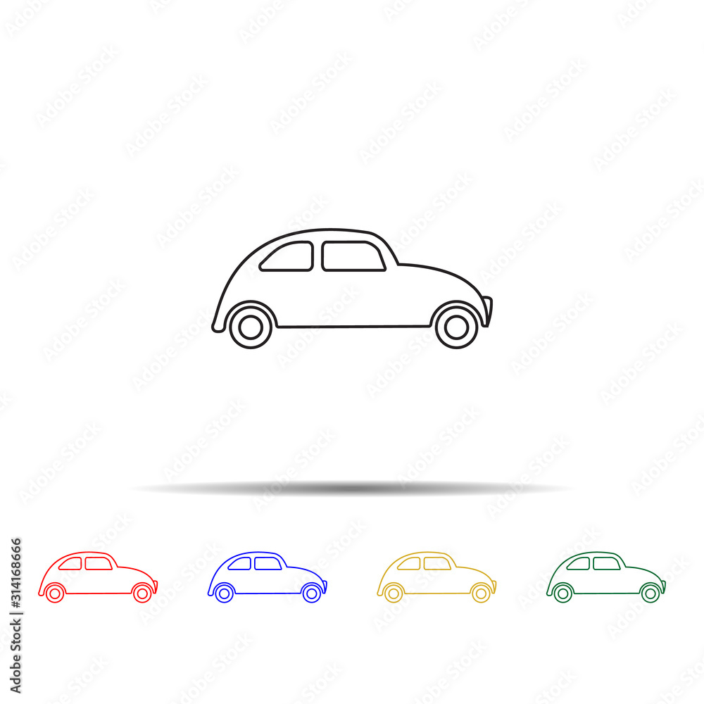 Poster car multi color style icon. simple thin line, outline vector of transport icons for ui and ux, websi