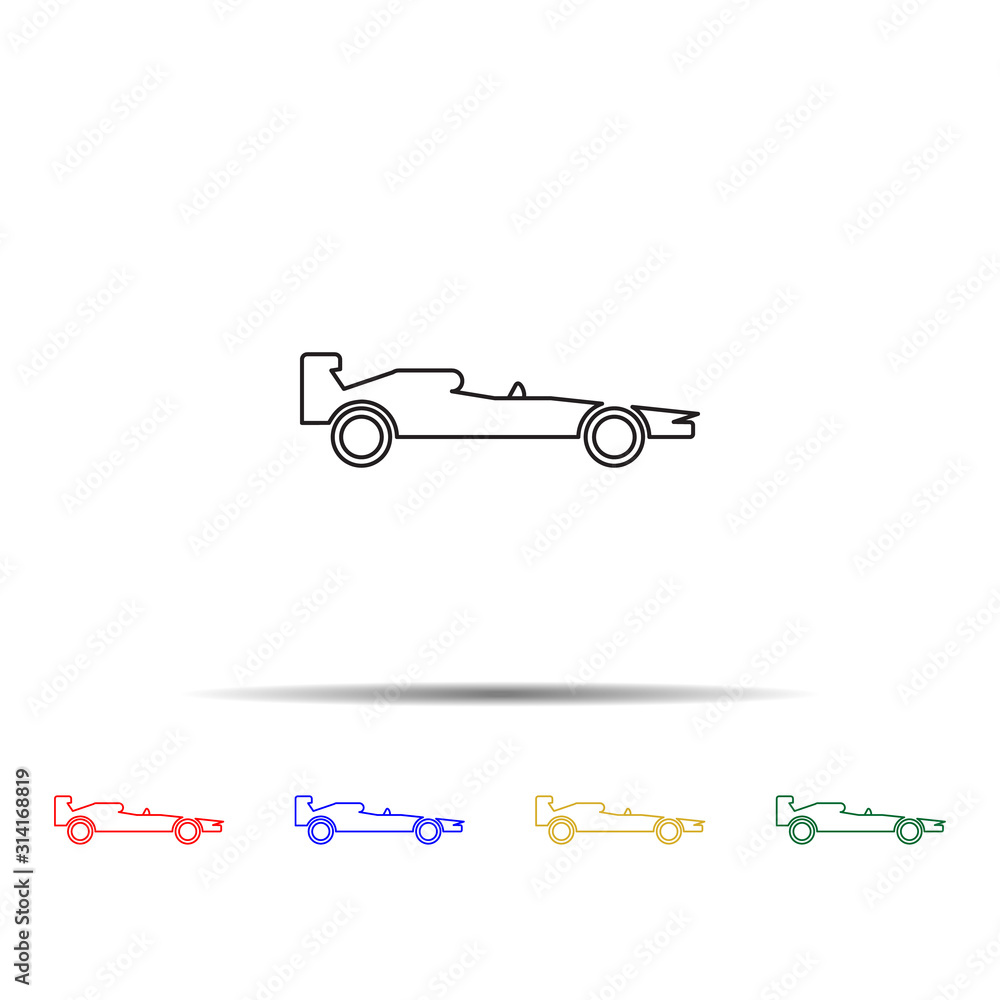 Poster f1 multi color style icon. simple thin line, outline vector of transport icons for ui and ux, websit