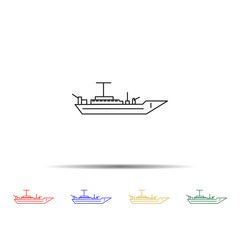 Battleship line multi color style icon. Simple thin line, outline vector of transport icons for ui and ux, website or mobile application