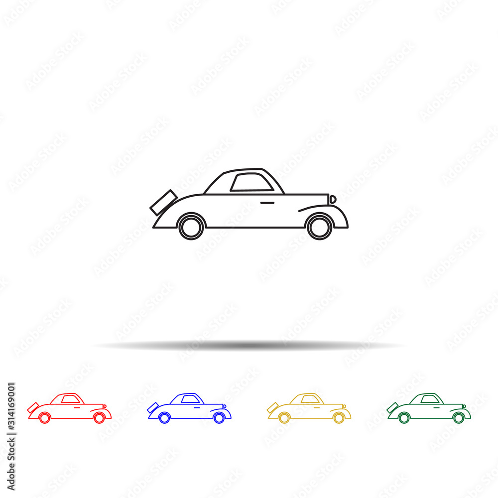 Poster car iconmulti color style icon. simple thin line, outline vector of transport icons for ui and ux, w