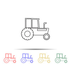 Tractor multi color style icon. Simple thin line, outline vector of transport icons for ui and ux, website or mobile application