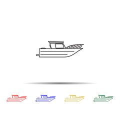 swimming private yacht multi color style icon. Simple thin line, outline vector of transport icons for ui and ux, website or mobile application on white background