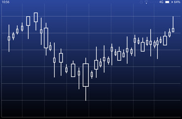 Tablet display with design of graph. Illustration