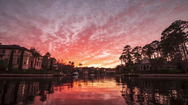 Sunset in Wexford Plantation, Hilton Head, South Carolina
