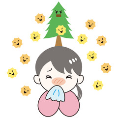 女性　人物　花粉症　症状　鼻水