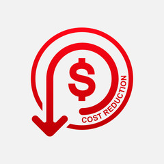 Cost reduction icon vector illustration.