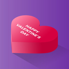 Happy valentine day Red love heart icon. Isometric of red love heart vector icon for web design isolated on purple background