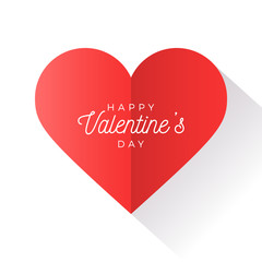 Valentine day abstract background with cut paper heart. Vector illustration