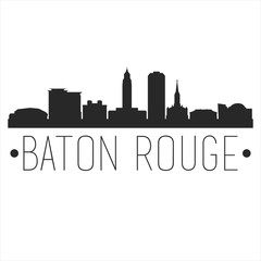 Baton Rouge Louisiana. City Skyline. Silhouette City. Design Vector. Famous Monuments.