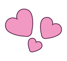 Isolated pink hearts vector design