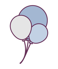 Isolated blue balloons vector design