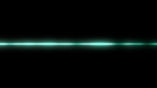 Animation of green waveform with visualization of audio wave on black background