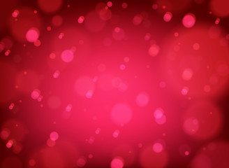 Blurred snowflakes on red background. Vector illustration.