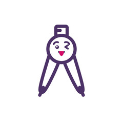 Kawaii measuring compass cartoon vector design