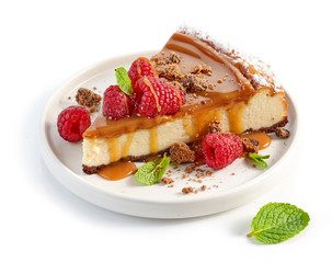 piece of caramel cheesecake